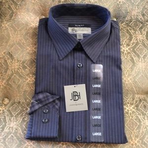 J Hane Barnes black stripe button down